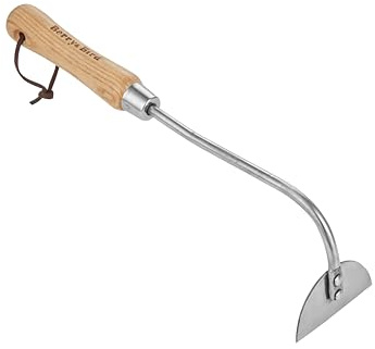 Berry&Bird Handhacke Gartenwerkzeug, Kleine Gartenhacke zum Entfernen von Unkraut um zarte blühende Pflanze, Kleine Hacke aus Edelstahl zum Auflockern des Bodens für kleines Projekt