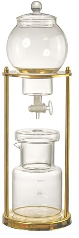 Cold Brew Drip Tower, Cold Brew Drip Tower,Cold Brew Coffee Maker 600ml/20.29oz Capacity, Iced Coffee Maker in Stainless Steel and Borosilicate Glass, Cold Brew Drip Coffee Maker with Slow D