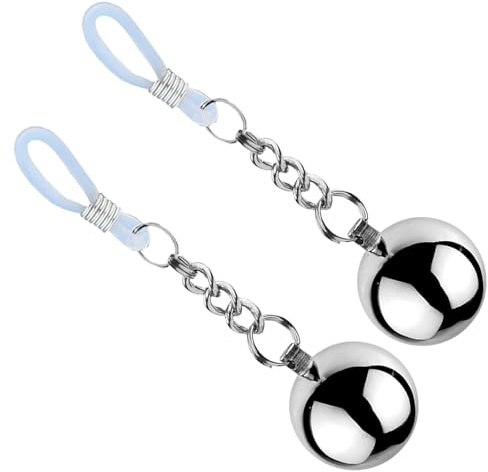 BDSMJOY Pince Tetons Sexuelle, Pinces à Seins avec poids, BDSM Jouets de Mamelon Réglables, Bondage SM sex toys Pinces à tétons (Blanc)