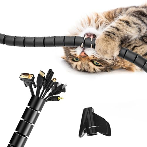 Cubre Cables para Mascotas y niños – Organizador de Cables Flexible y Resistente | Ideal para esconder Cables TV y Ocultar Cables en casa u Oficina
