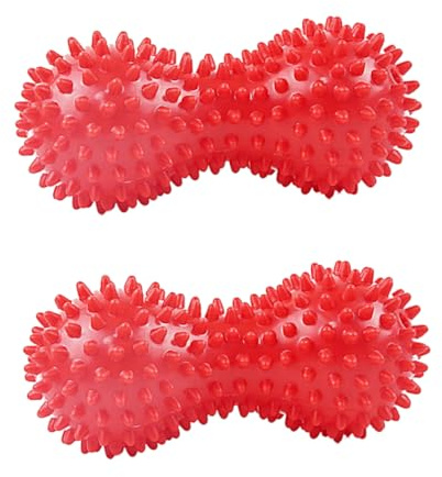 2 Erdnuss und Massageball aus Stück Selbstmassage PVC Muskelentspannung | Rote Ausführung, Tragbar und Kompakt, für Schulter und Bein, Kreatives Design mit Form