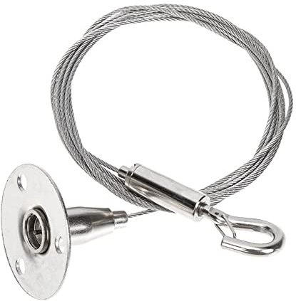 HYTROVE Código Para Colgar El Techo De Acero Gancho y Cable De Acero Resistente 2 Metros, Colgador Seguro Para Cuadros, Carteles y Luces Interiores, Uso Profesional y Personal