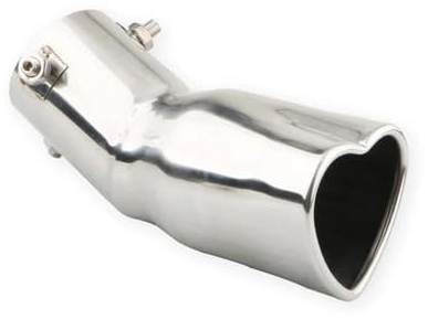 OGJFD Tubo Scarico Inossidabile Design di Parti Stile a Forma di Cuore Accessori terminali di Scarico Colorati in Acciaio Inossidabile 2,5 Pollici marmitta terminale(Argento)