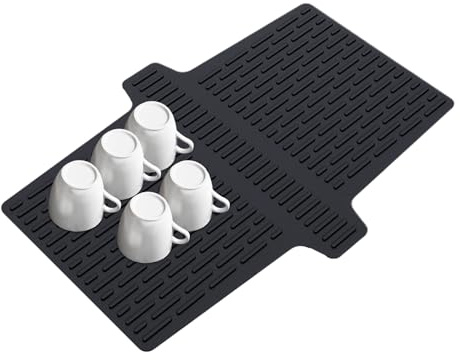 Sella al lavandinos - Biaster di risciacquo, protezione della barra di taglio del lavello da 48 cm - protezione del lavello al silicone contro | MAT RINSING NON ​​-SLIP per gocciolamento e asci