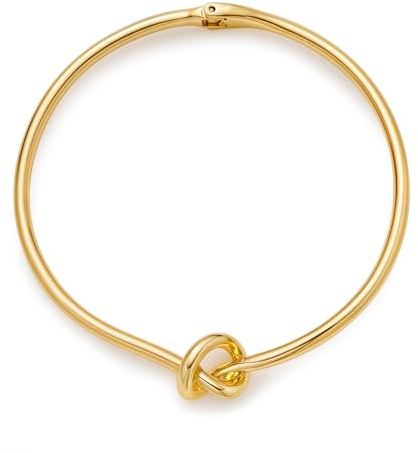 ENSKEFEN Chunky Gold Choker Necklace for Women Minimalist Trendy Love Knot Collar Necklace Thick Hinged Open Choker Collar Necklace Geometric Statement Gold Necklaces