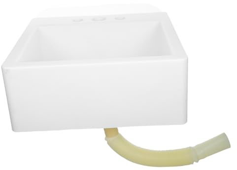DOITOOL Lavabo de Pared Flotante Pequeño para Baño Instalación Sin Taladro Diseño Compacto y Portátil para Reducidos y Baños de Alquiler