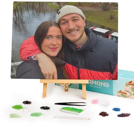 Dabble Diamond Painting Eigenes Foto (30 x 40 cm), Leinwand Personalisiertes Foto mit Rahmen, Personalisiertes Diamantgemälde für Erwachsene