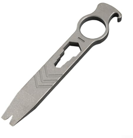 Eawfgtuw Multi-Tool with Screwdriver, Crowbar and Bottle Opener, Lightweight 14cm Metal Pry Bar for Everyday Use, Portable Pocket Keychain Tool(Sandblasting)