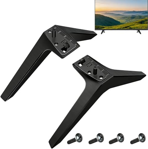 TV Stand Replacement for LG 49 50 55 Inch TV, Non-Slip Desk Pedestal Base Feet TV Stands with Mounting Screws, Television Stand Legs for Table (Black, 1 Pair)