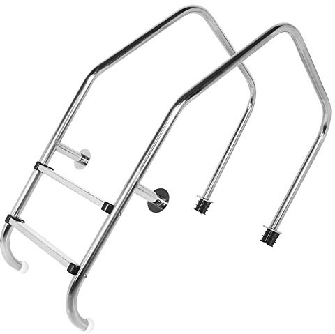 Tissting 2 Step Swimming Pool Ladder - 304 Stainless Steel Non Slip Safety Ladder with Wide Pedals for Above Ground Pool Entry & Exit