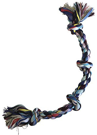 GLORIA chien jouet corde - 40 cm - Avec 4 Nœuds - Jouet pour chien - matériaux résistants - santé maintient les gencives - couleurs assorties