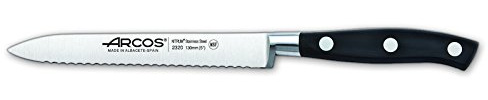 Arcos Serie Riviera - Cuchillo Tomatero - Hoja de Acero Inoxidable Forjado NITRUM 130 mm - Mango de Polyoxymethylene (POM) Color Negro
