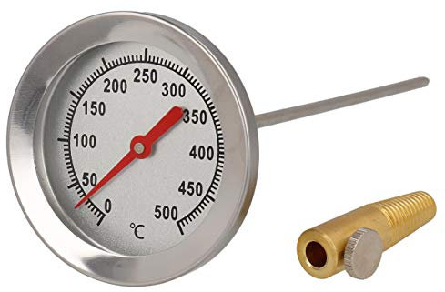 Lantelme® 500 Degree Pizza Oven Thermometer Stainless Steel for Cooking Chamber Temperature Measurement for Oven Grill and Smoker Diameter 6.2 cm (15 cm Probe)