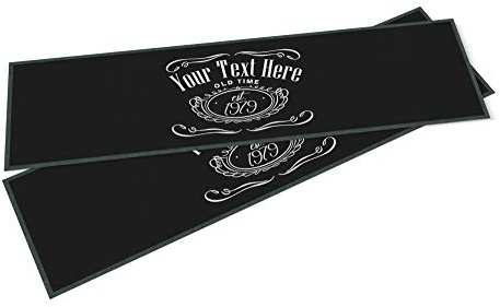 Purple Print House Personalised Bar Runner - Custom Text Rubber Bar Mat - Whiskey - Home Bar Accessories for home pub (Medium - 880x250)