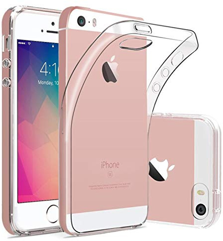Verco Coque de protection pour iPhone 5 et iPhone SE Generation) Coque de protection fine en silicone transparent pour Apple iPhone 5S