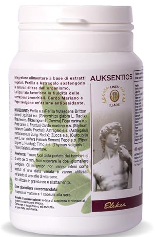 Integratore Antistaminico allergia - ANTISTAMINICO NATURALE efficace contro tutte le forme di allergia - Con ribes nero antistaminico, rosa canina e cardo mariano - Auksentios - 40 Capsule da 450 mg