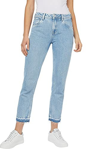 Pepe Jeans London Jeans donna Violet a vestibilità rilassata e affusolata, vita alta denim stretch, lavaggio Sky Blue