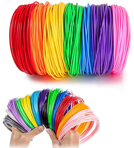 3D-penna filament PLA, 3D-skrivare filament, 3D-pennfilament, 3D-pennor glödtråd PLA för 3D-pennor färger stift diameter 1,75 mm, 10 färger (slumpmässig färg), total längd 50 m