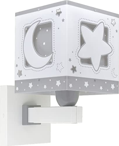 Dalber Kinder Wandlampe Moonlight Mond Sterne Grau 63239E | Wandleuchte; Kinderzimmer; E27 - 1 x 15W