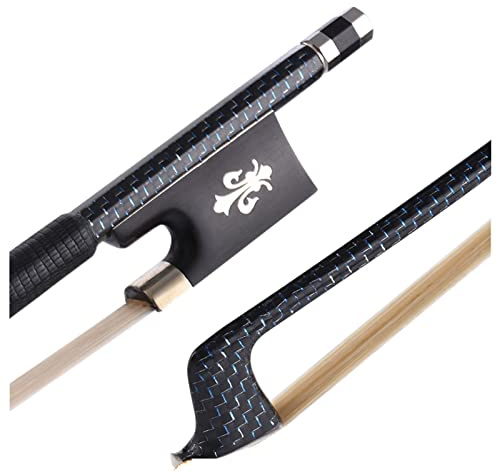 Geigenbogen 4/4 Violino Bow Braided Carbon Fiber Round Stick Exquisite Rosshaar Ebenholz Saiteninstrument