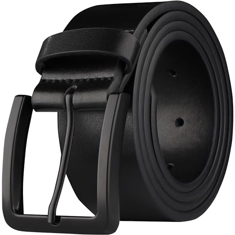RAK SPORTSWEAR Ceinture en cuir pour hommes 100% véritable classique boucle de 40MM pour jeans décontractés pantalons habillés (Noire,100)