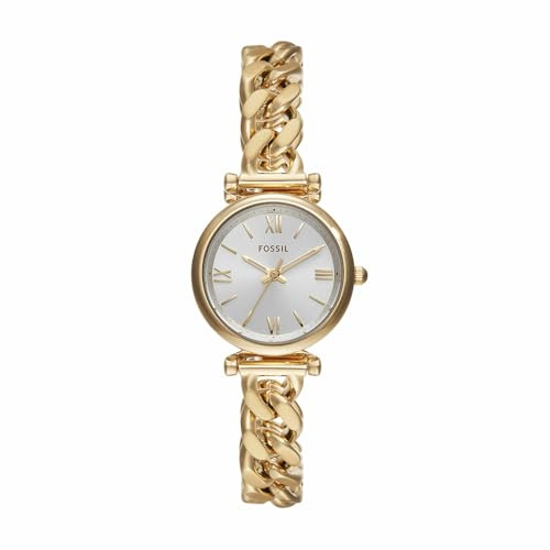 Fossil Carlie Damklocka, kvartsurverk med armband i rostfritt stål eller läder