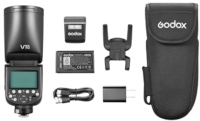Godox V1 V1Pro C Flash for Canon Camera TTL Speedlight, 1/8000 HSS 500 Full Power Flashes, 1.3s Recycle Time, 2.4G Wireless with External Flash SU-1 for Canon EOS Cameras(Godox V1-C Upgraded, V1Pro-C)