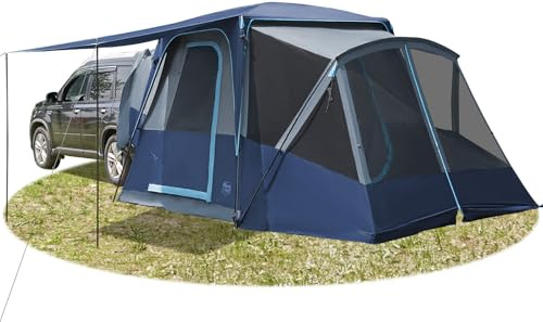 TIMBER RIDGE Tienda de campaña SUV para 5 a 9 personas con porche y toldo para acampar familiar, resistente a la intemperie y portátil, para furgoneta o coche, incluye bolsa de almacenamiento, 13 pies