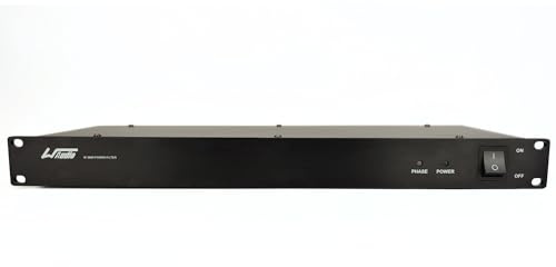 WAudio Rackmount 1U Line Conditioner - AC Noise Power Filter, Surge Protection with Phase Detect