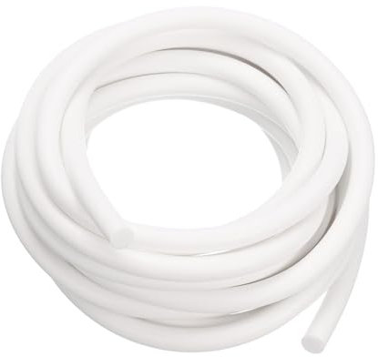 PATIKIL Silicone Foam Seal Strip, 5M(16.4Ft) 9.5mm(0.37) Dia Round High Density Solid Sponge Rubber Weather Stripping Cord for Sealing Gap Blocker Insulation, White