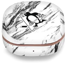 Head Case Designs Offizielle NHL Marmor Pittsburgh Penguins Vinyl Haut Aufkleber Abziehbild Abdeckung kompatibel mit Buds Live/Buds Pro / Buds2