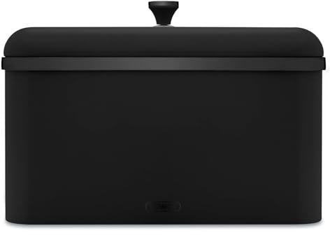 Tower T826136BLK Sera Bread Bin Black and Smoked Trim, Stainless Steel
