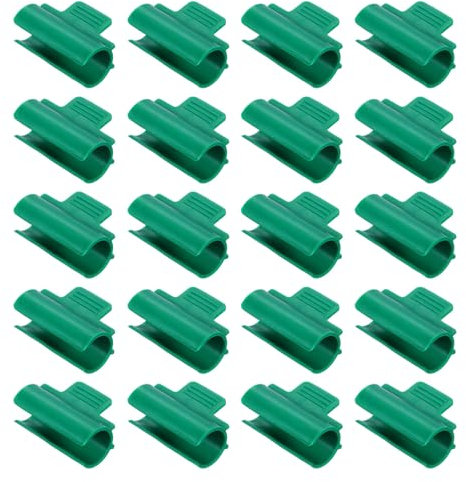 sourcing map Greenhouse Clamps for 1inch PVC Pipe, 20pcs Greenhouse Film Clamps Shading Net Rod Clip Garden Hoops for Row Cover, Greenhouse Plastic Sheeting(Green)