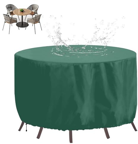 Coperture per Mobili da Giardino Rotonde 175x85cm Copertura per Mobili Esterno, Impermeabile Resistente UV Tessuto 420D Oxford Giardino Tavoli Sedie Coperture, Copertura Rotonda per Tavolo da Patio