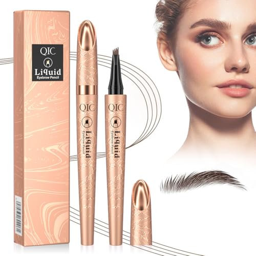 Magischer Augenbrauenstift - 2025 Neuer Wasserfester 3D-Microblading-Augenbrauenstift-Konturstift | Präziser Brauenstift mit 4 Spitzen | Langlebiger Natürlicher(12# Dunkelkaffee)