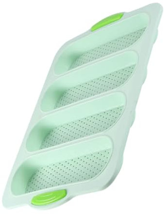 TOPPERFUN Silikon-baguetteform für Backen mit Antihaft-eigenschaften Vorgestanzte Brotform für Hotdogs und Baguettes Ofenfestes Backgeschirr