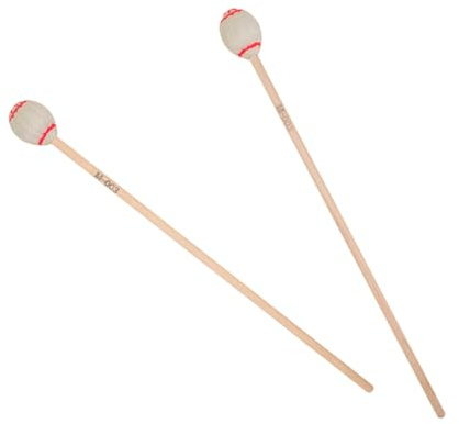 VINTORKY Mazo de Marimba de Arce Rojo Cabeza de Lana, Ligero y Resistente a Deformaciones, Paquete de 2 Piezas para Instrumentos Musicales de Percusión