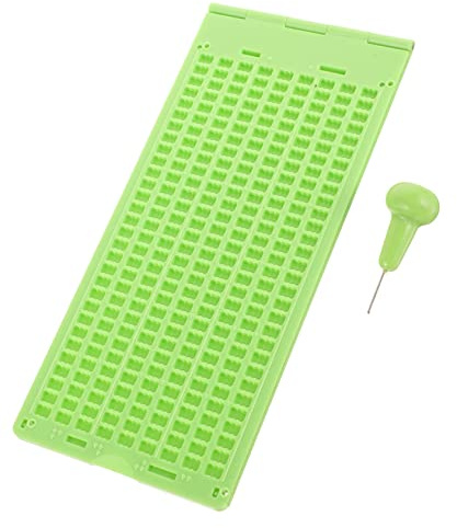 WOFASHPURET Lavagnetta per Scrittura Braille in Plastica Kit Stilo per Scrittura Braille Piastra Leggera e Portatile per Non Vedenti