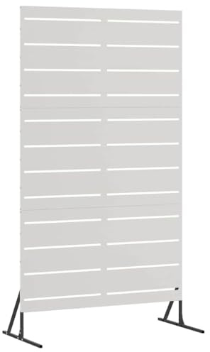 vidaXL Sichtschutz 100 x 50 x 180 cm Edelstahl Silber | Robuste und langlebige Bauweise aus Edelstahl und Aluminium, Stylishes Streifenmuster für einen frischen Look,