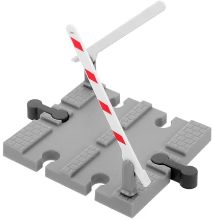 ERINGOGO Pretend Train Road Block Railing Barrier Model Railway Track Accessory Plastic for Creative Play and Simulation Safe Smooth Edges Design Light Grey