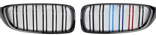 Griglia Paraurti Anteriore,Griglia Radiatore Griglia anteriore a doppio rene nera lucida, stile M4, Uso adatto per BMW F32 2013-2020 425i 430i 440i 435i(M-Color)
