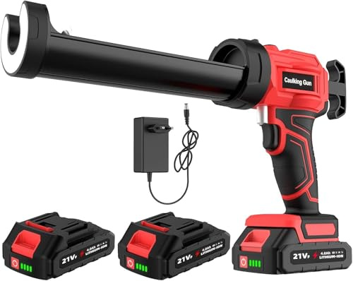 Akku Kartuschenpresse Kompatibel mit Makita 18v, Silikonpistole Akku, 4 Gang, Silikonpistole Kartuschenpistole Akku für 300ml-Kartuschen, für Abdichten, Spachteln, Auslaufsiche (A)