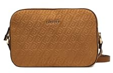 Liu Jo Manhattan Borsa a Tracolla M, Sequoia, Logo All Over in Rilievo, 23x16x8 cm, con Tasca Interna e Tracolla Regolabile