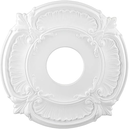 Stuckrosette Deckenrosette 30cm Weiß Aus PU Wasserfest – Runde Deckendekor Lamellenabdeckung Für Pendelleuchten & Deckenventilatoren Für Innenarchitekten & Hotelrenovierung