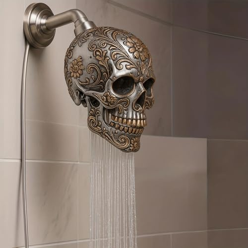 Lustige Totenkopf Duschkopf, Gothic Totenkopf Duschbrause, Skull Shower Head Halloween Deko Badezimmer, Coole Geschenke Für Männer