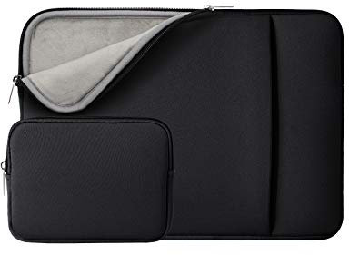 RAINYEAR Housse pour Ordinateur Portable Compatible avec Notebook Chromebook 14 Pouces, Macbook Pro 15 Pouces M4 M3 M2 Housse de Protection Rembourrée avec Pochette pour Accessoires (Noir)