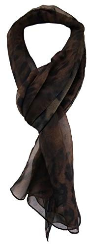 TigerTie Unisex Chiffon Schal Leoparden Muster - Gr. 160 cm x 36 cm