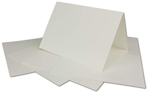 100 DIN A6 Faltkarten Creme - Karten zum Selbstgestalten 14,8 x 21 cm - Klappkarten mit 160 g/m² - Colours-4-you von Glüxx Agent