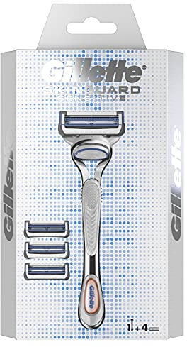 Gillette SkinGuard Sensitive Rasierer Herren, klinisch getestet für empfindliche Haut, Rasierer + 4 Rasierklingen