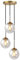 LFsem Industrial Retro 3 Luces Lampara techo de Bola de Vidrio Lámpara colgante Accesorios de latón Lamparas de techo E27 Lámpara de araña para sala de estar (3 luces, transparente)